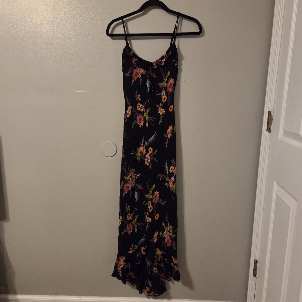 Betsy Johnson Womens Vintage Y2k 90's Black Floral Babydoll Midi Slip Dress. - Picture 4 of 8